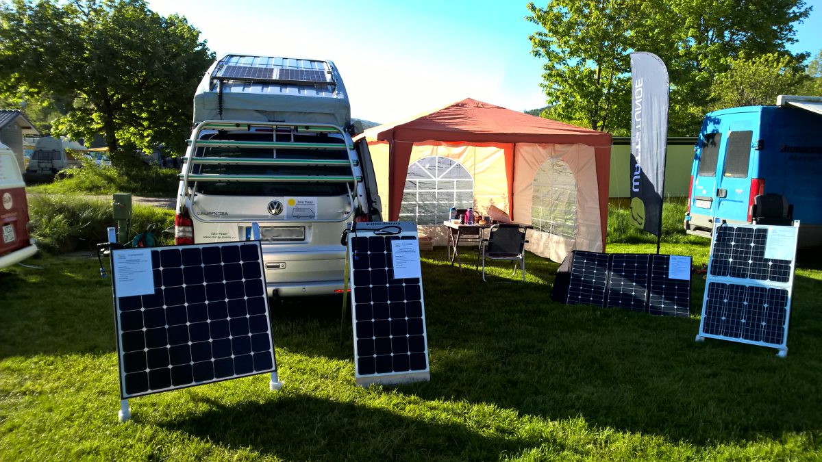 Solar systems and solar folders for campers, VW T5 / T6, vans and tents